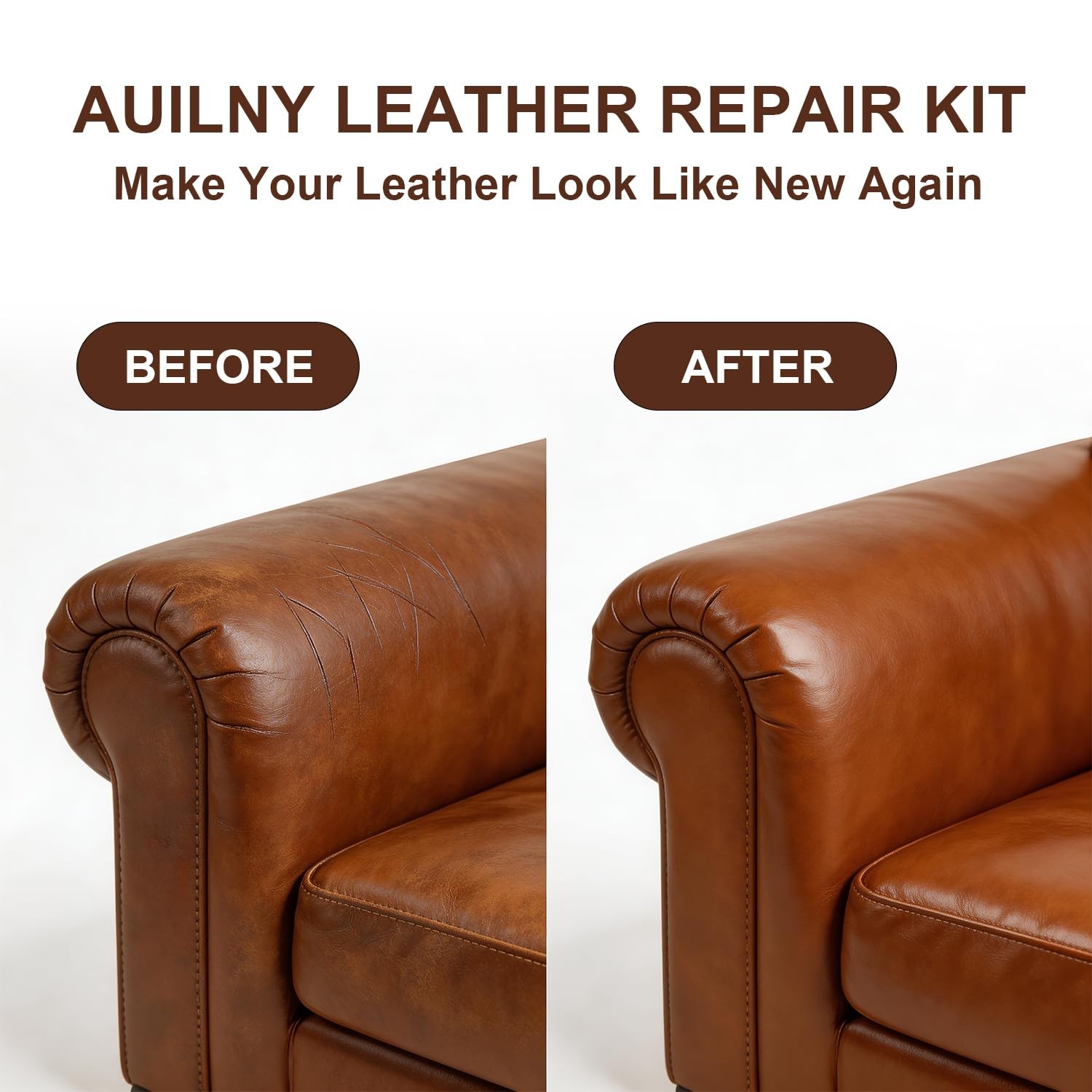 Auilny Leather Repair Kit for Furniture, Sofa, Jacket, Car Seats & Purse. Fix…