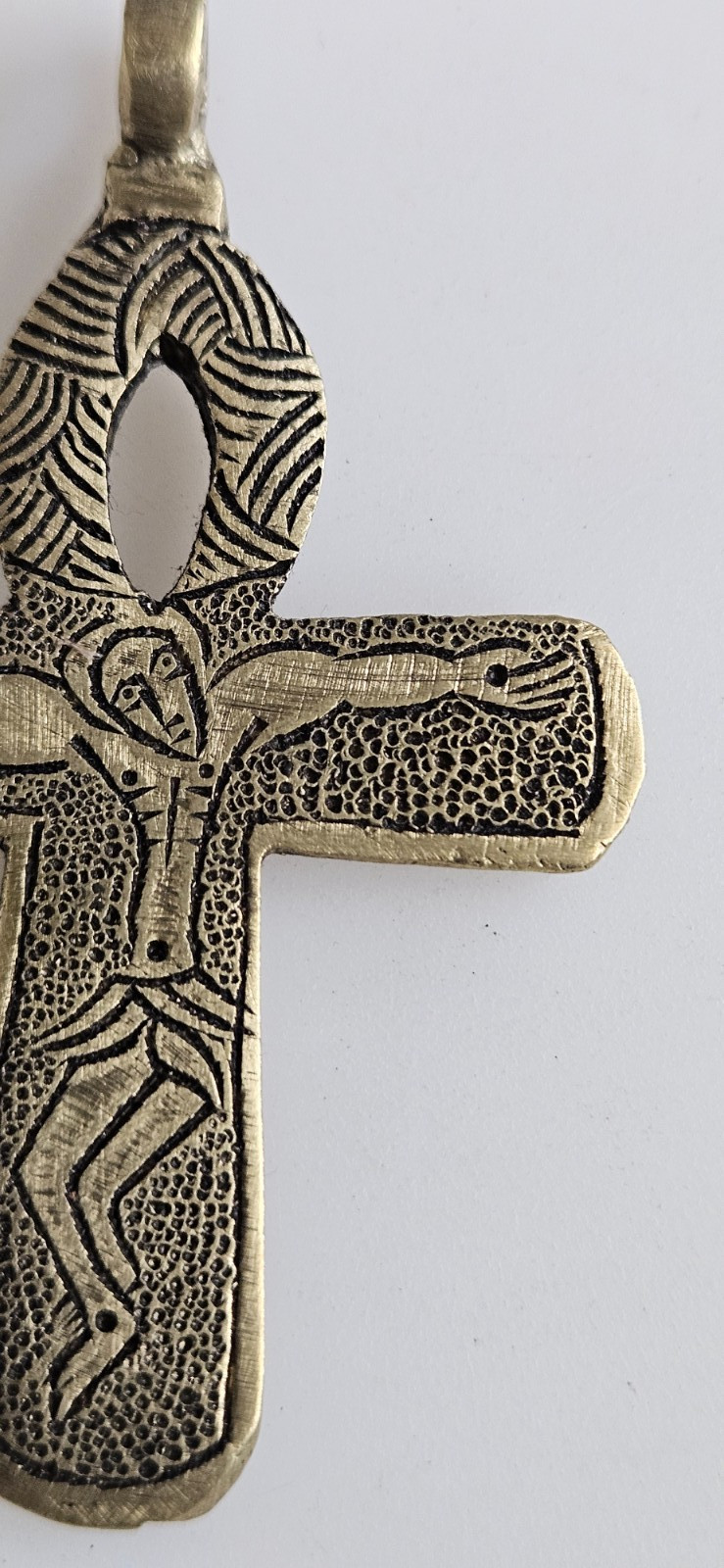 Brass Ethiopian Ankh pendant handmade Crucifix pendant brass jewelry
