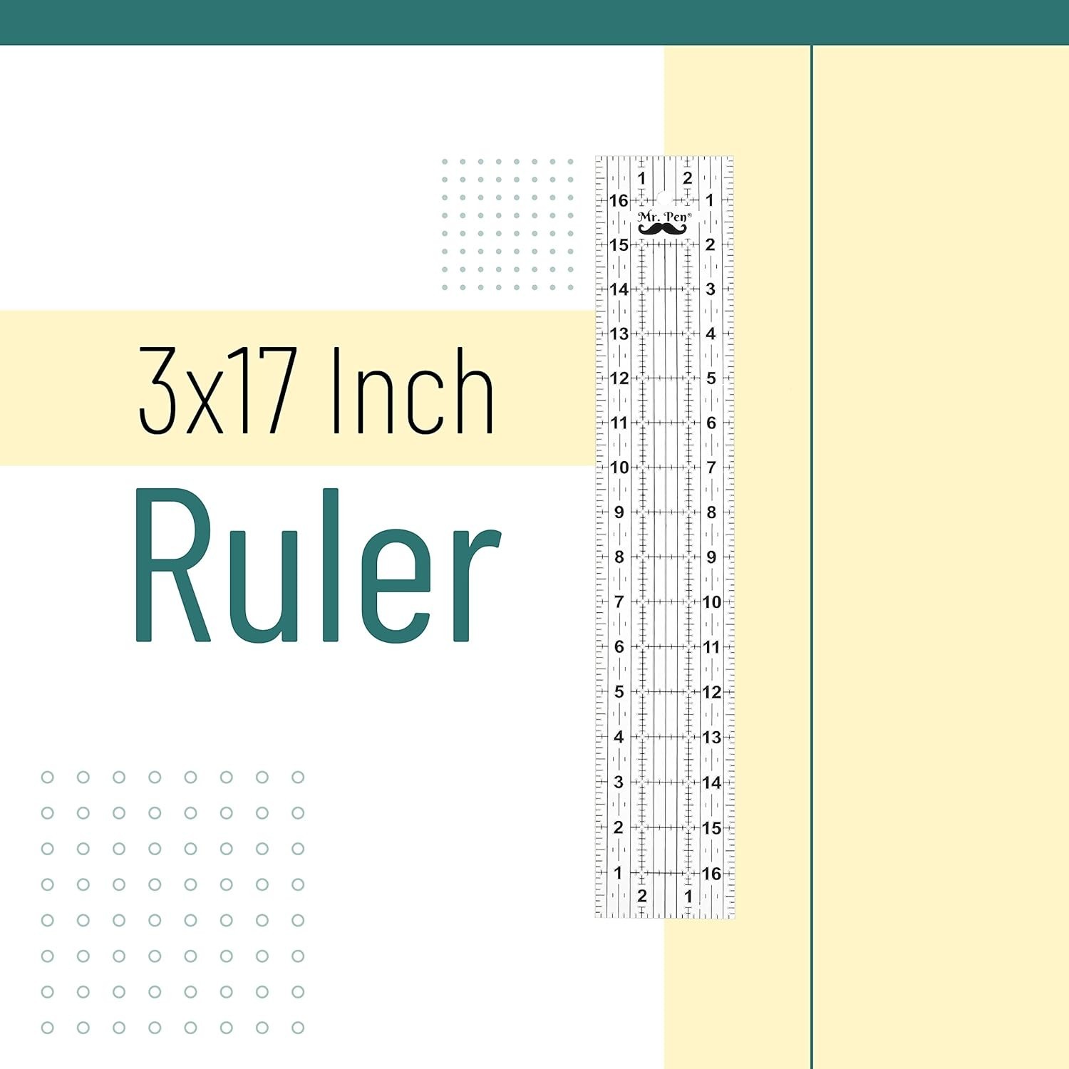 3 x 17 Inch Non-Slip Acrylic Quilting Ruler for Precision Sewing Projects