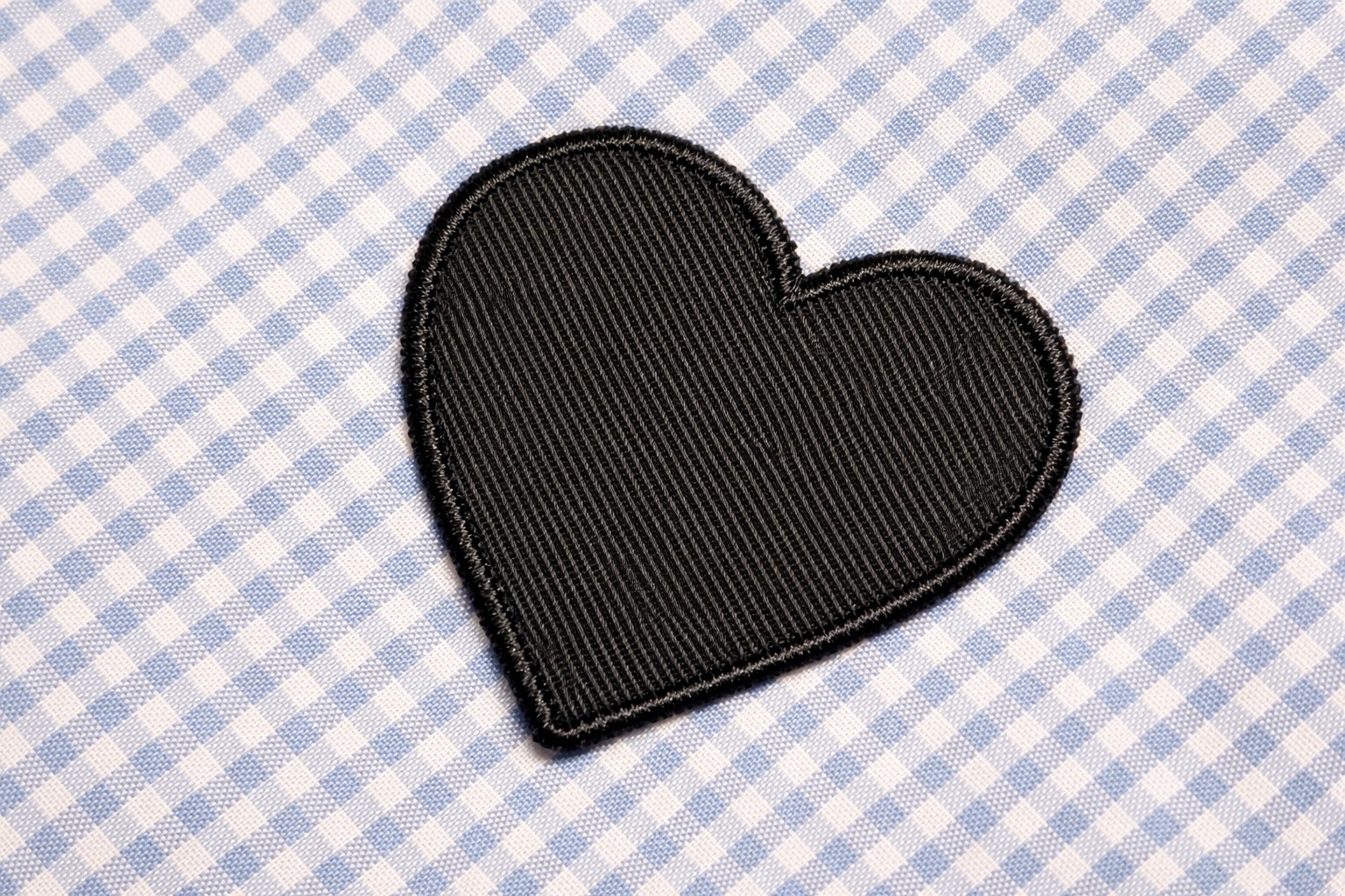 (2 Pack) Heart Iron-On Patch – 1.77 x 1.88 in – Embroidered Applique – Black