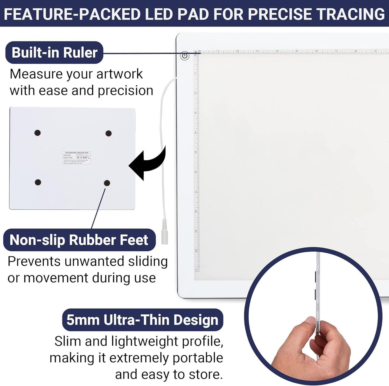 19″ LED Tracing Light Box Ultra Thin Adjustable Brightness Drawing Pad