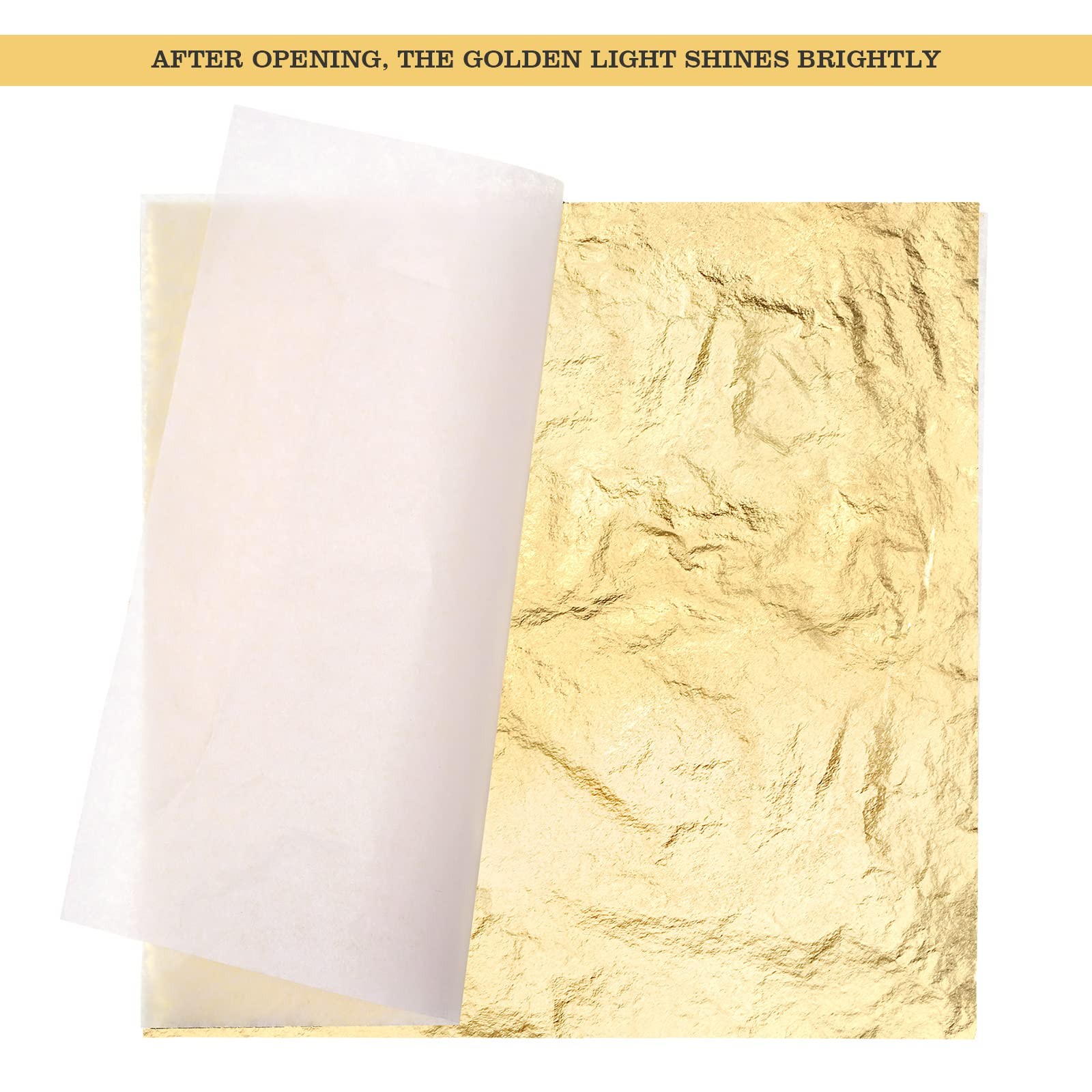 Cunhill 100 Pcs Gold Leaf Sheets for Art Foil Paper