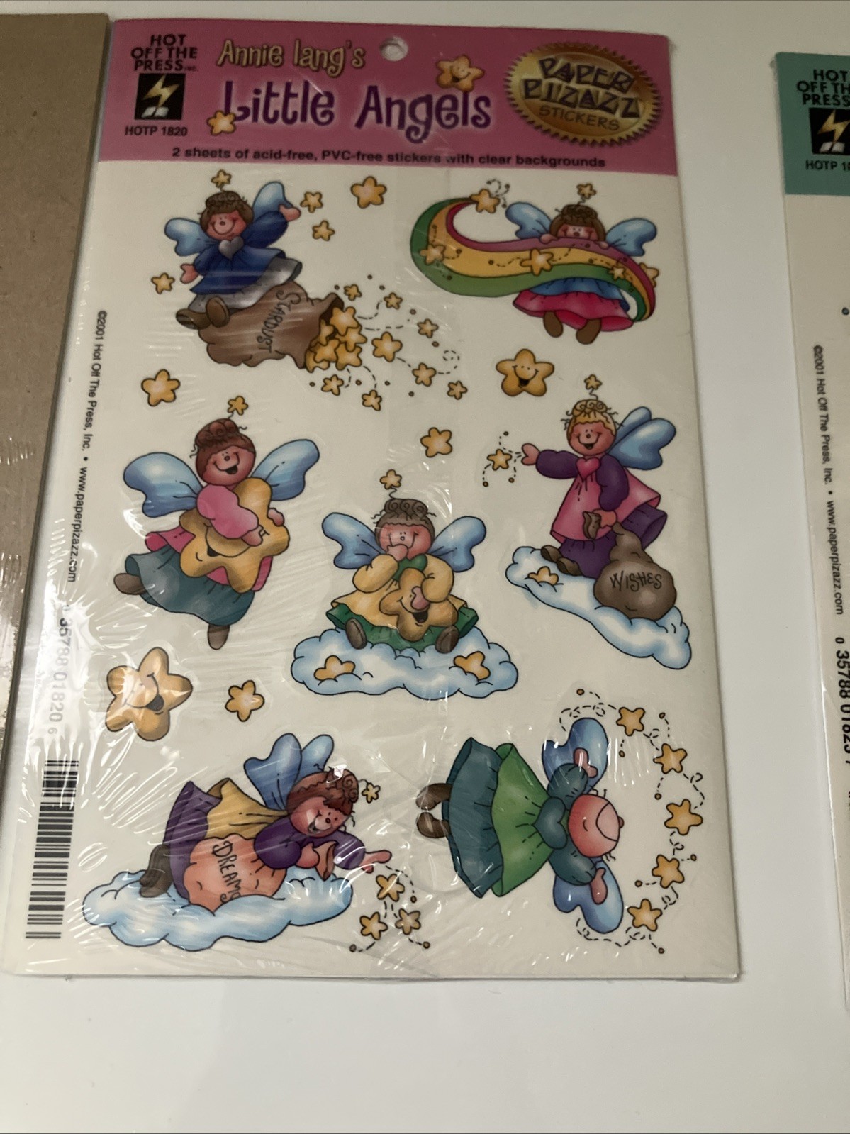 7 Lot Vintage Stickers Barbie 2000, Annie Langs 2001 And SandyLion Unknown Date