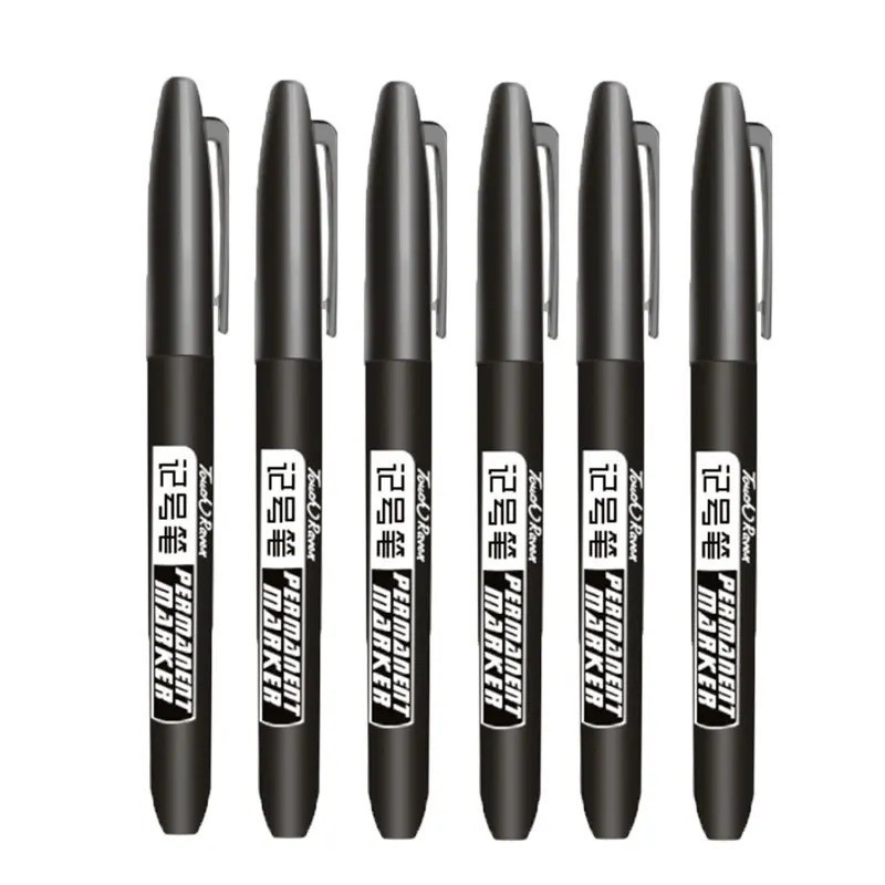 6pcs Permanent Marker Pen Set Waterproof Ink Sketch Drawing Markers – NEW