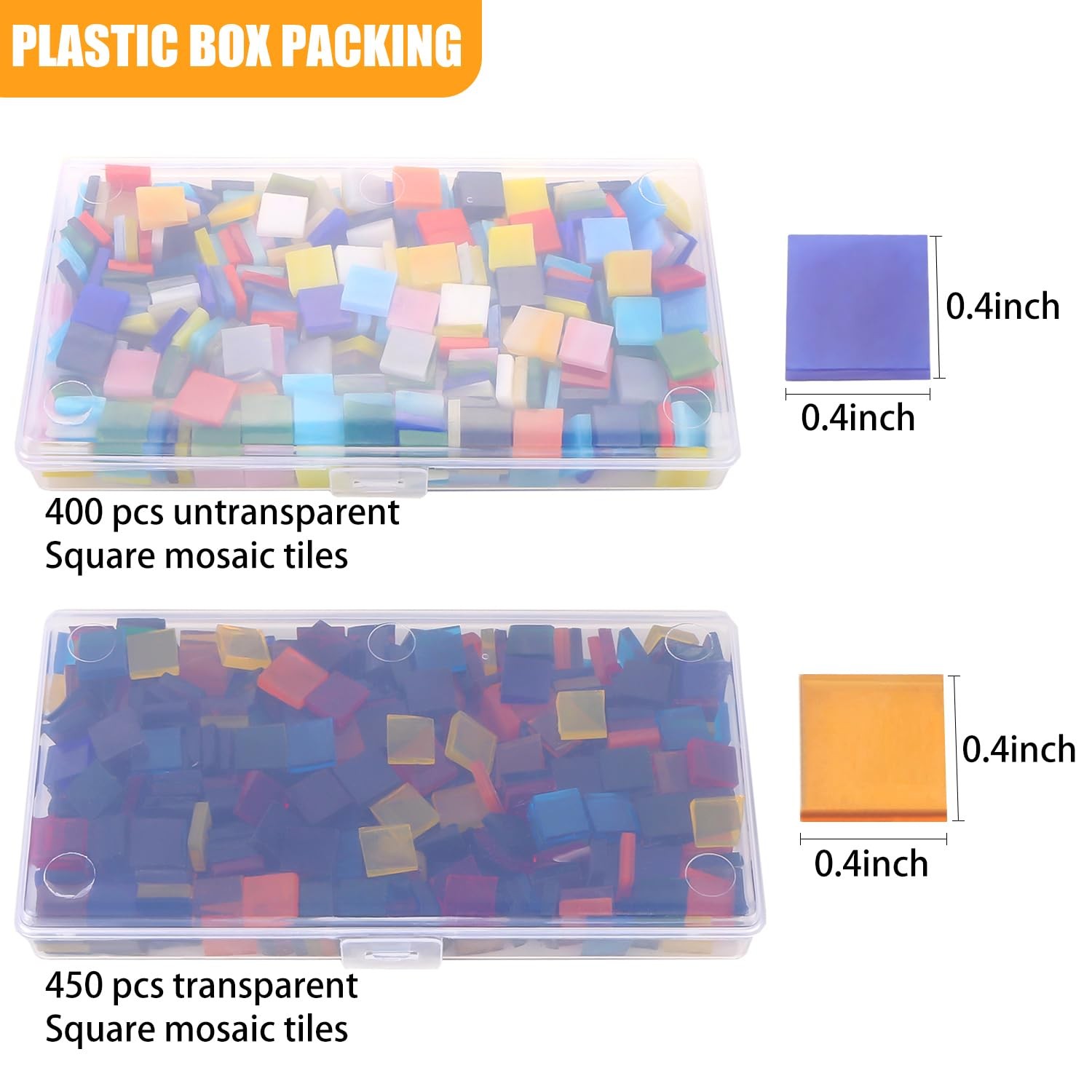 Aunifun 800Pcs Mixed Color Mosaic Tiles, Stained 1 cm x 1 cm, Multicolor