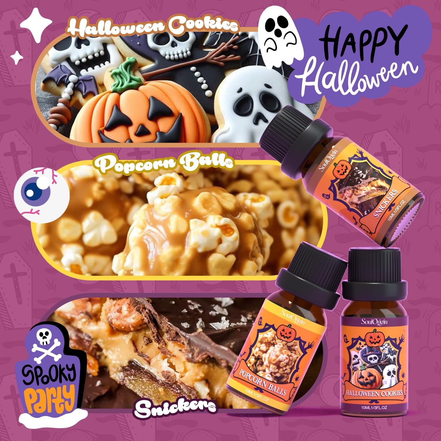 Soulorigin Halloween Fragrance Oils Set, 0.3 Fl Oz (Pack of 1),