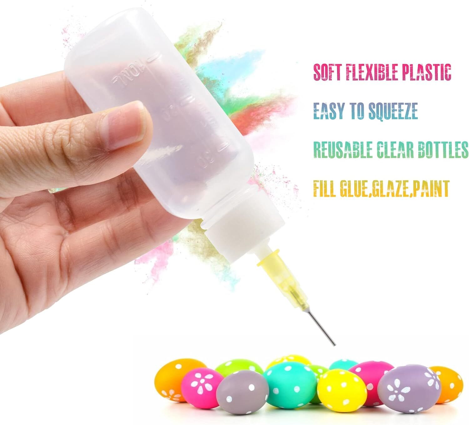 50ml Precision Applicator Bottles, 10Pcs Needle Tip Squeeze Bottle Small Squeeze