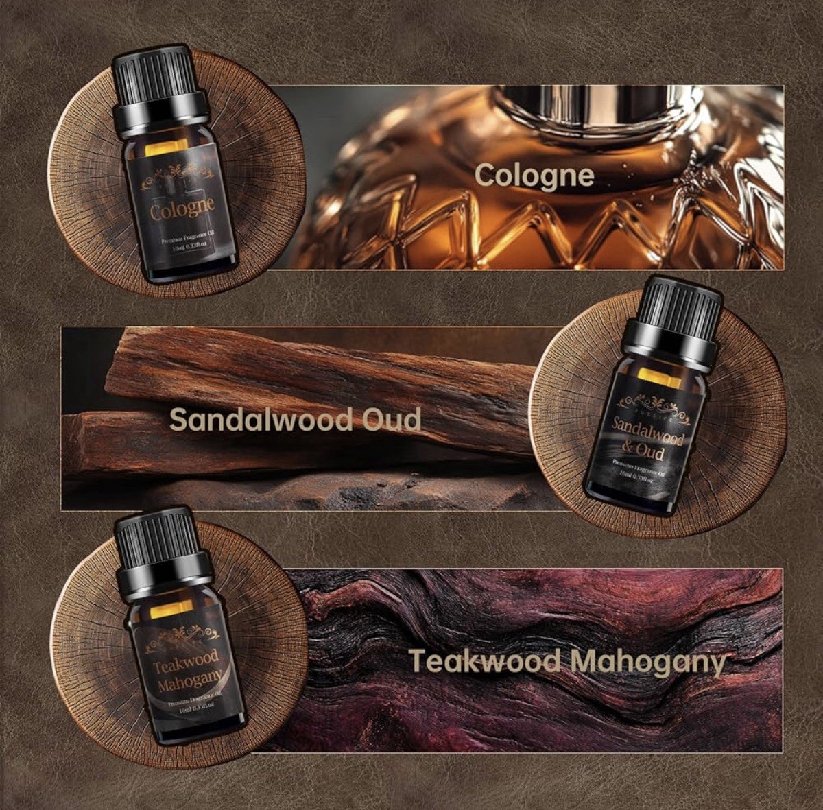Men Essential Oils Set – 6 Premium Fragrance for 0.35 Fl Oz (Pack of 6)