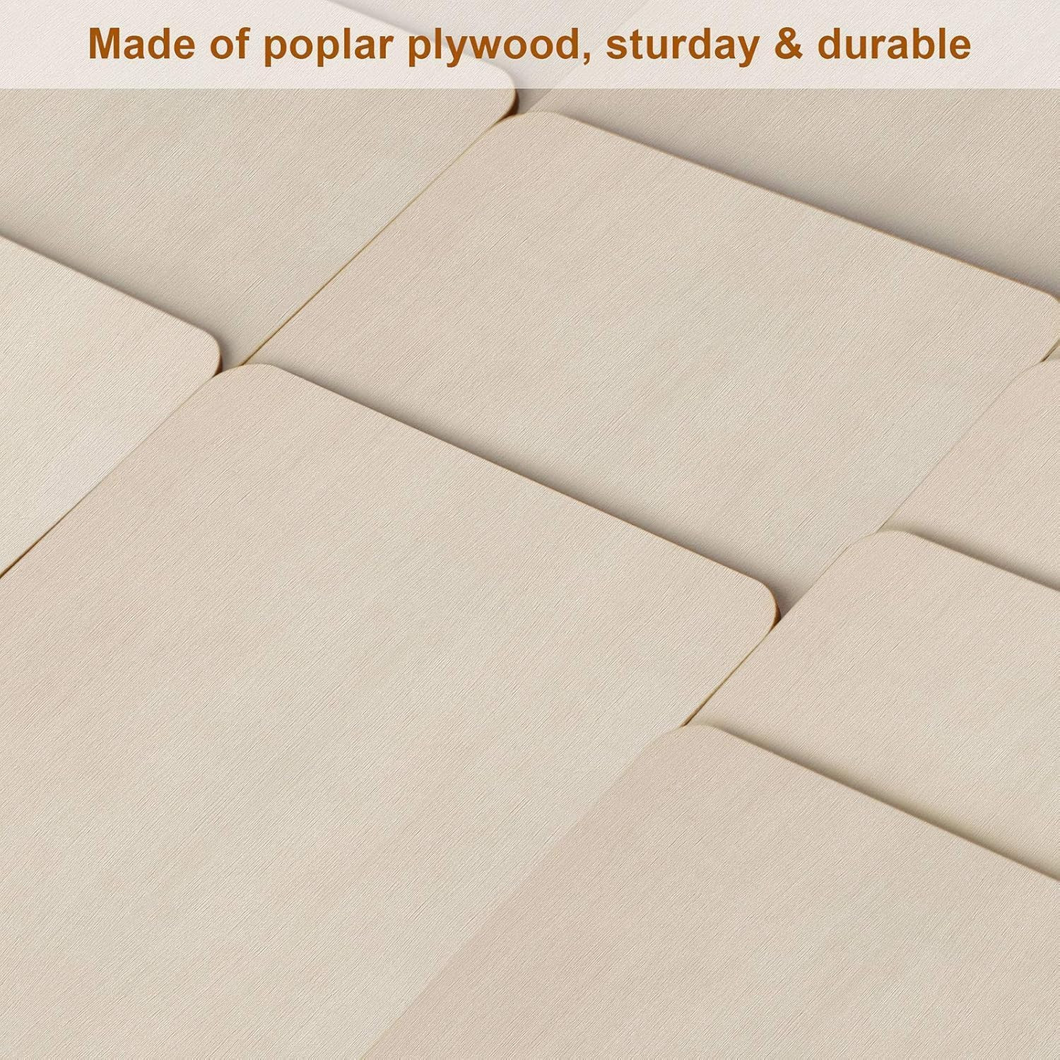 Unfinished Wood Pieces, Blank Wooden Squares for Crafts | 50Pcs 6X6 Inch Wood Bo