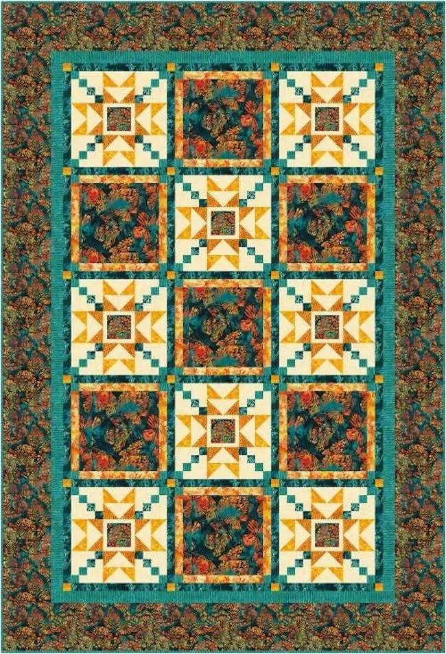 Hoffman – Bali Batiks – Monarch Migration – Woodblock Floral – Monarch, BTY