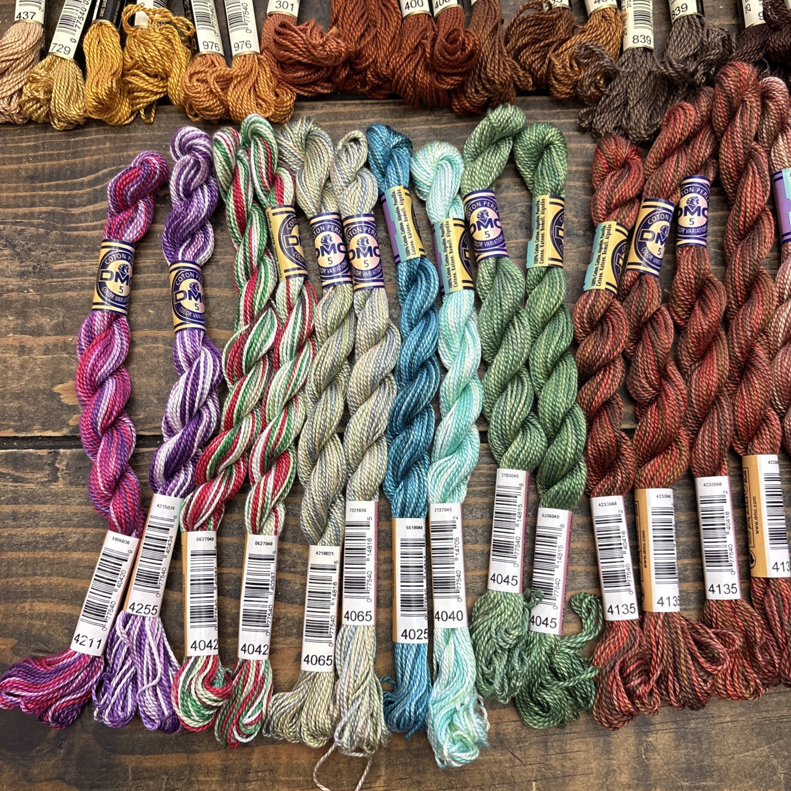 DMC #5 Cotton Perle Skeins, Color Variations, Metallic Pearl , Mixed Lot of 130
