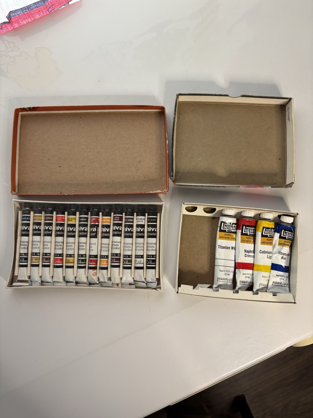NOS Shiva Signature Tole & Decorative Box Set Oil Paint 12 Colors & Liquitex Lot