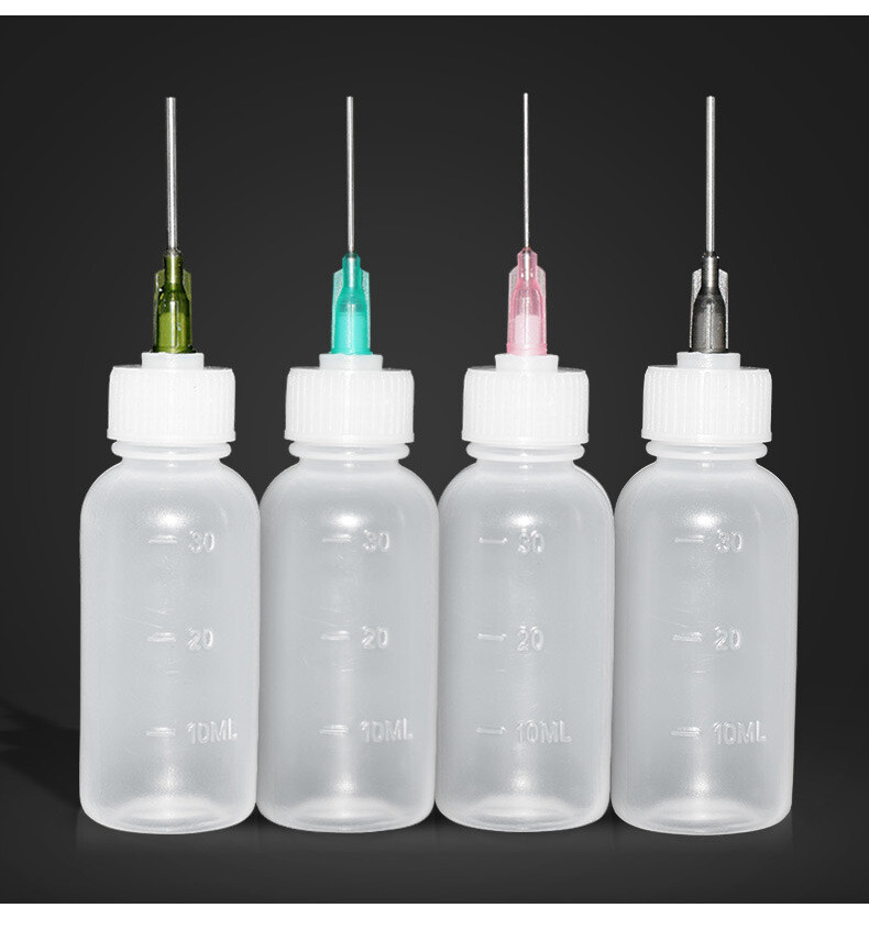 6Pc 30ml Clear Precision Applicator Bottle ,12Pcs Needle Tip, Squeeze Bottle US