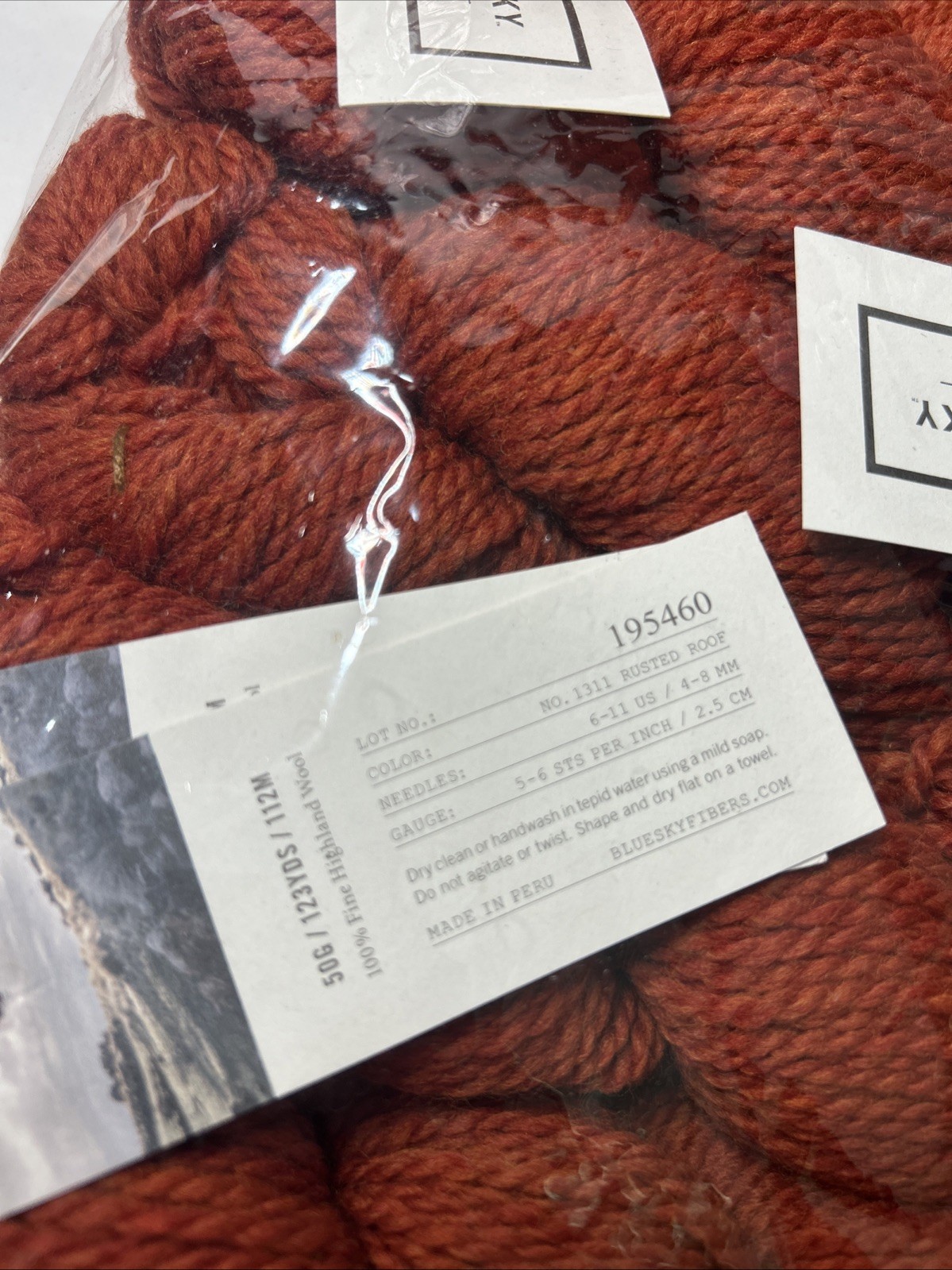 Blue Sky Fibers Yarn Lot Rusted Roof 1311 100% Fine Highland Wool 9 Hanks (MC1)