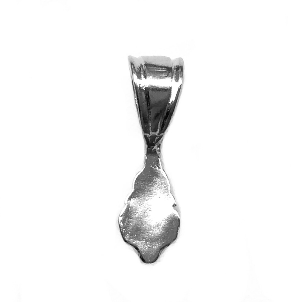 Baroque Shell Flourish Glue On Bails 21x6mm Platinum Plated Brass Q10 Per Pkg