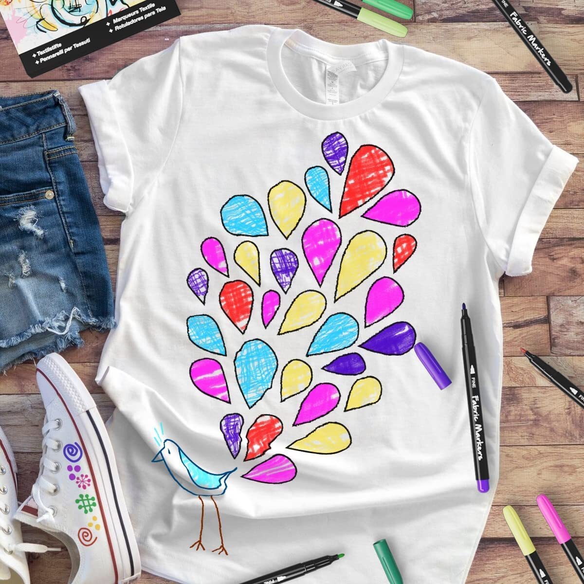 Fabric Markers Permanent Pens Paint Clothing Textile Dye T-Shirt Shoes DIY Set