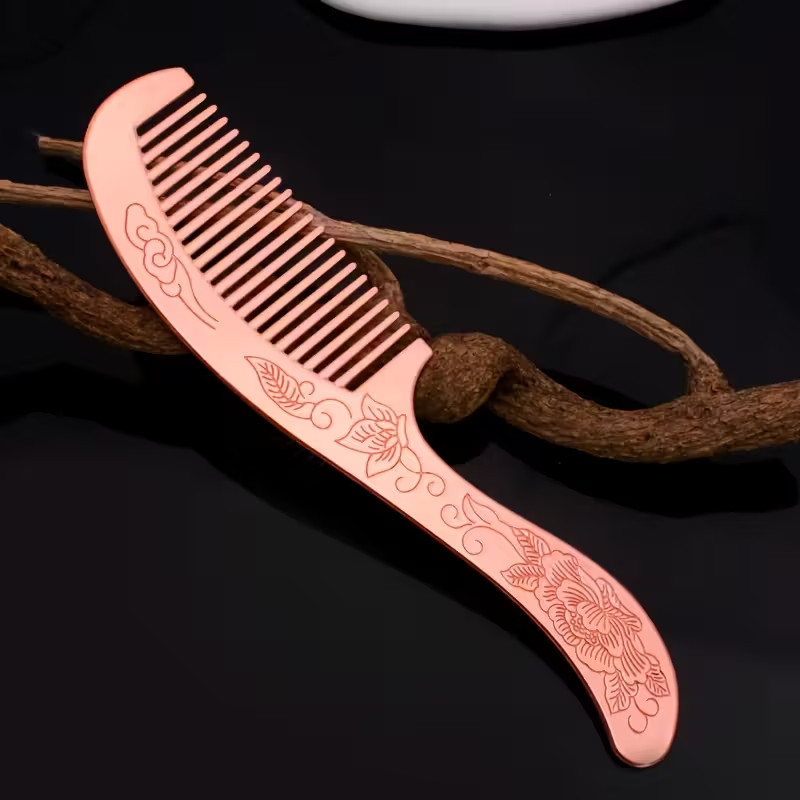 Pure copper handmade comb hair comb 6.18 inches long x 1.37 inches wide.
