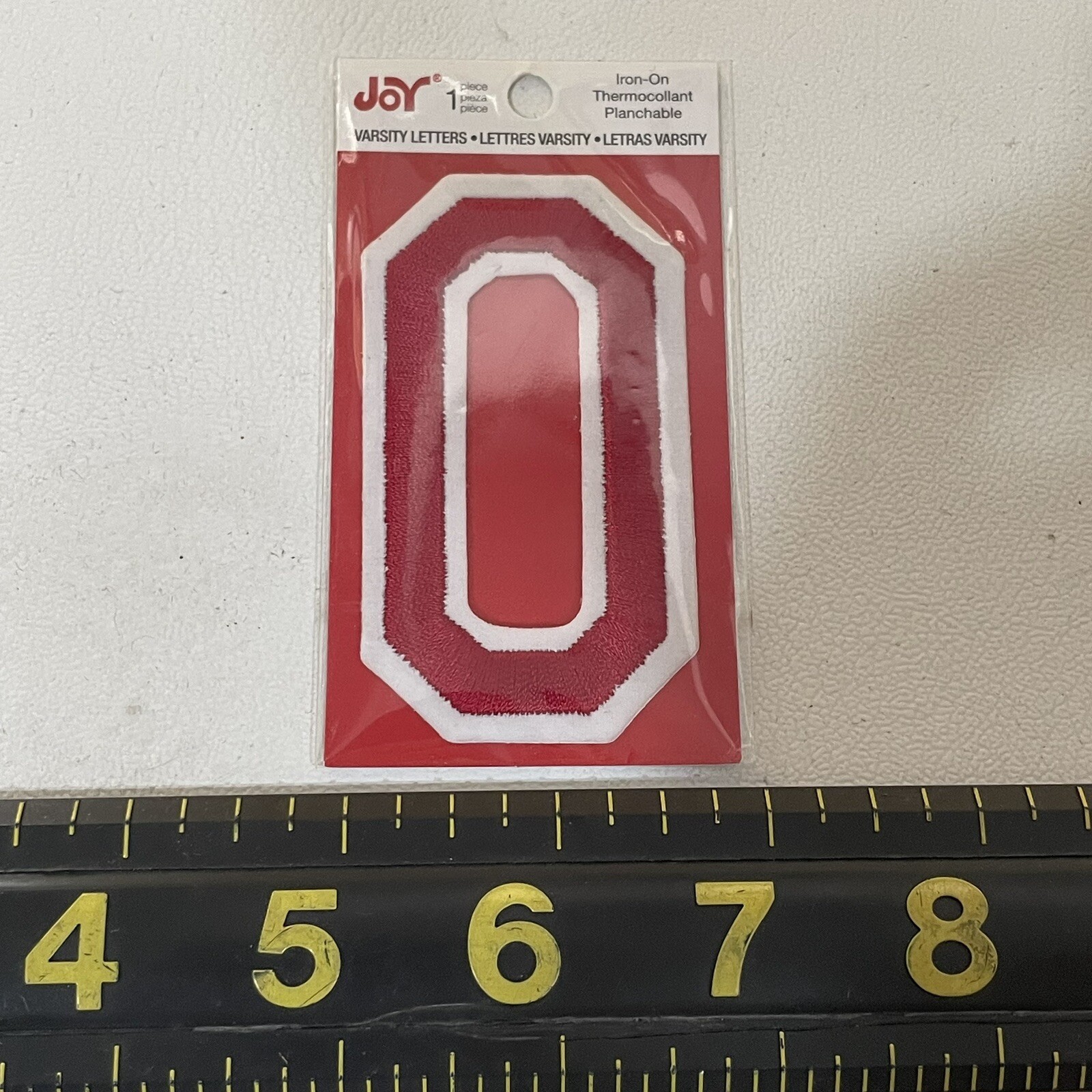 3” Tall “0” Red On White Number #0 ZERO Patch (Or Letter Initial O) M010