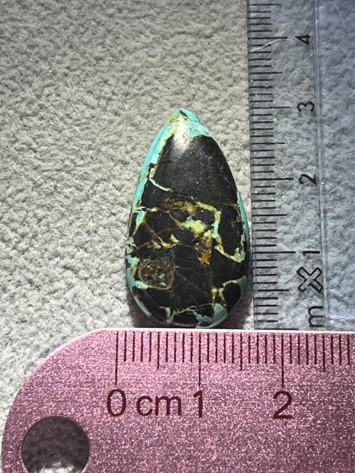 Blue Moon Turquoise 17 ctw Pear tear drop Cabochon. Tonopah, Nevada USA mined