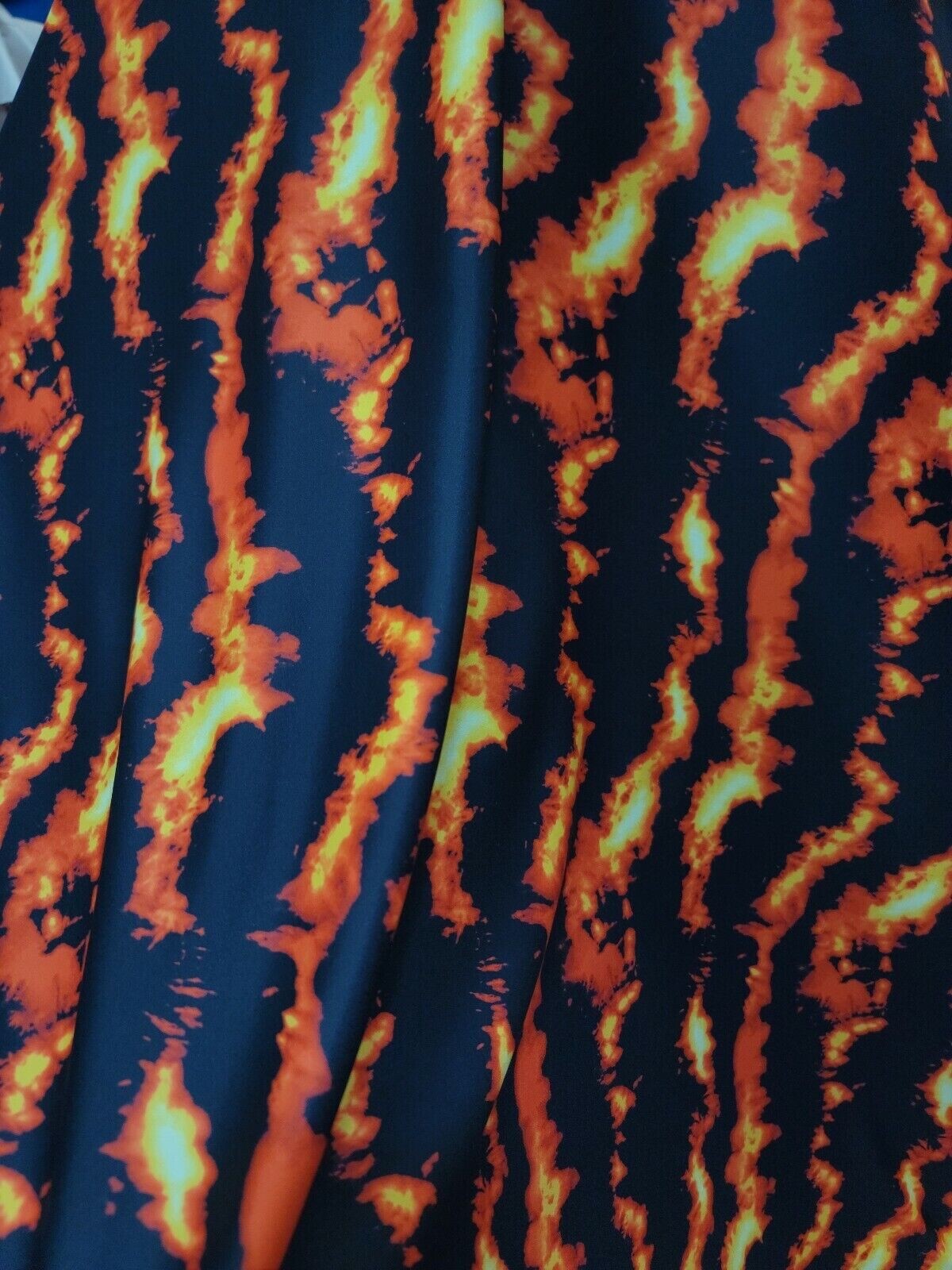 Fire Red and Yellow Spandex Fabric by the Yard – Flames Print Stretch Fabric