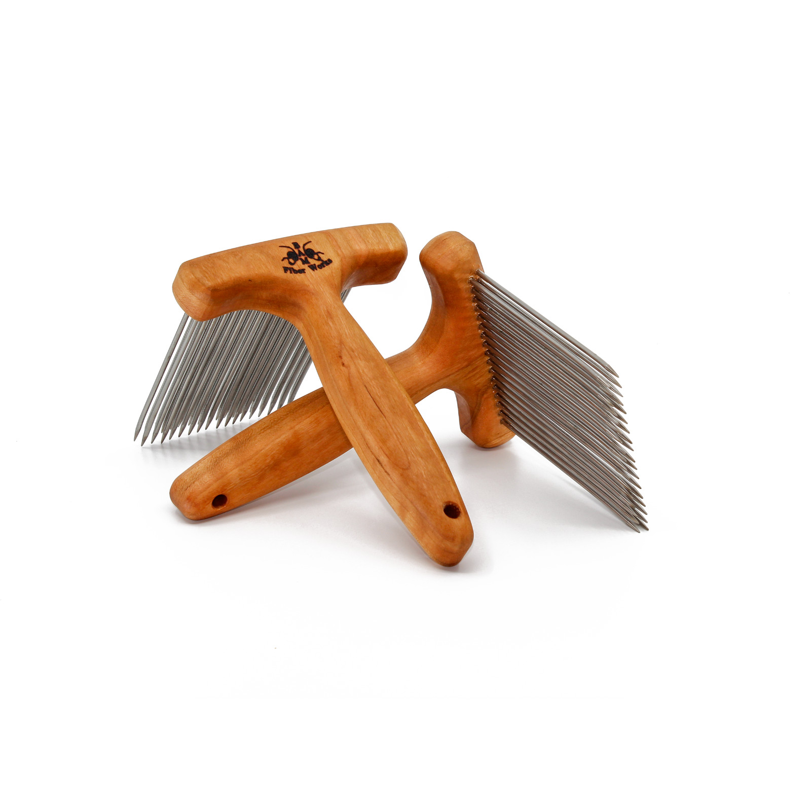 Regular Wool Combs w/Holder – Double Row with Magnet Caps – Fine or Extra Fine –