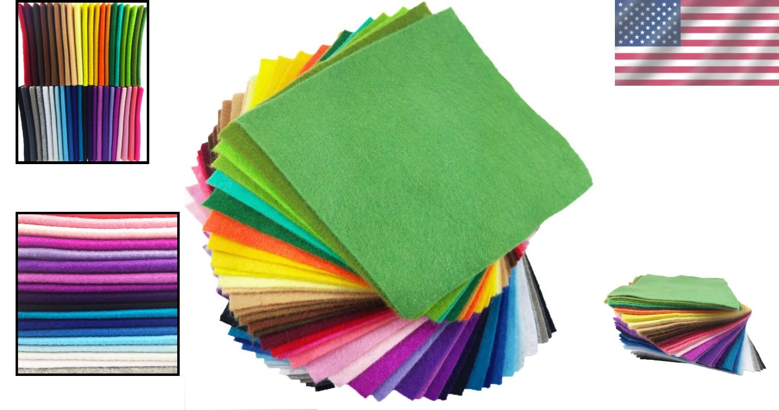 Durable 1.4mm Thick Felt Fabric Sheets – 42 Assorted Colors for Crafters