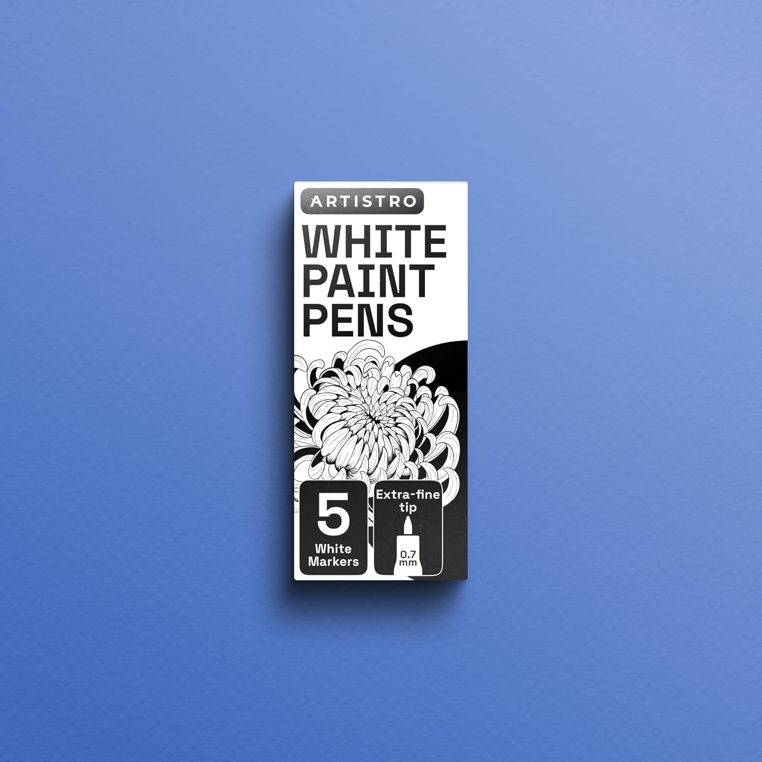 White Acrylic Paint Marker Extra Fine Tip 0.7mm for Glass Rock Ceramic Wood 5 Pk