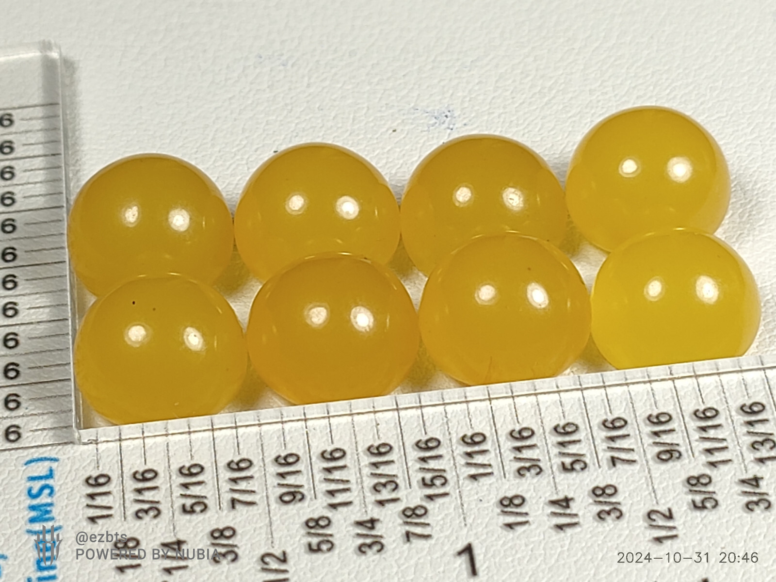 8 Bakelite Cabochons 12x9mm Lemon Drop Candy yellow
