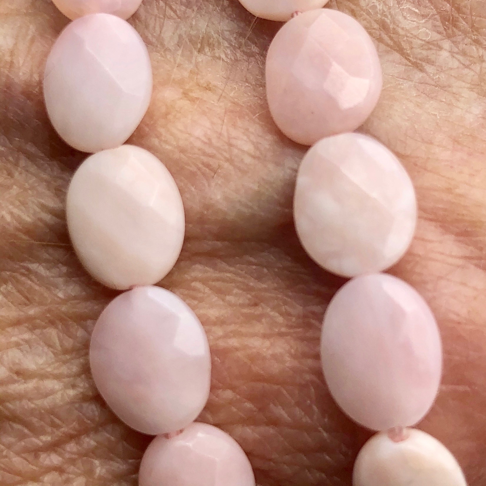 Pink Natural, Untreated Peruvian Opal Faceted Coin 10x7x3mm | 4 Beads |