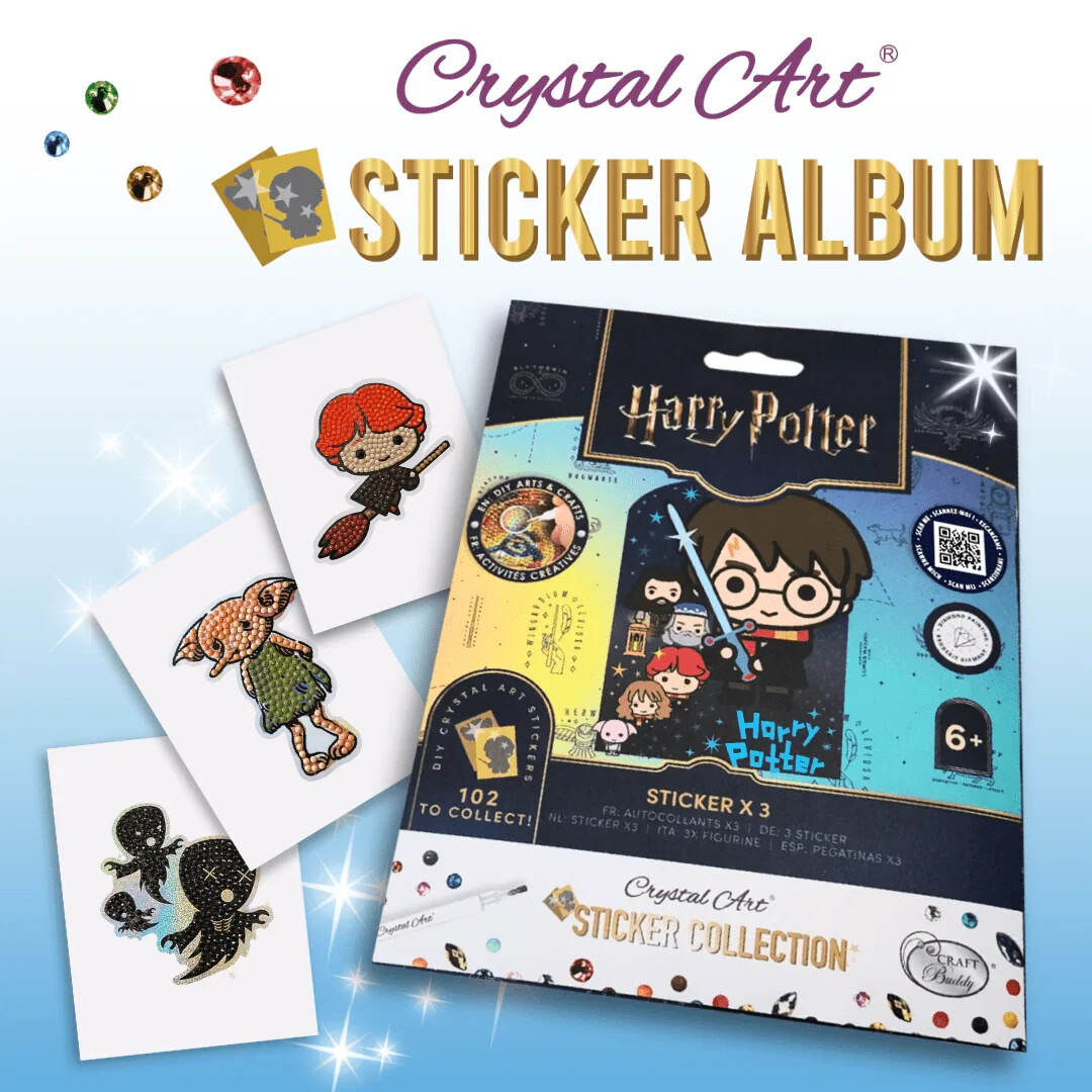 HARRY POTTER CRYSTAL ART STICKER PACK- NEW – 3 STICKERS + CRYSTALS