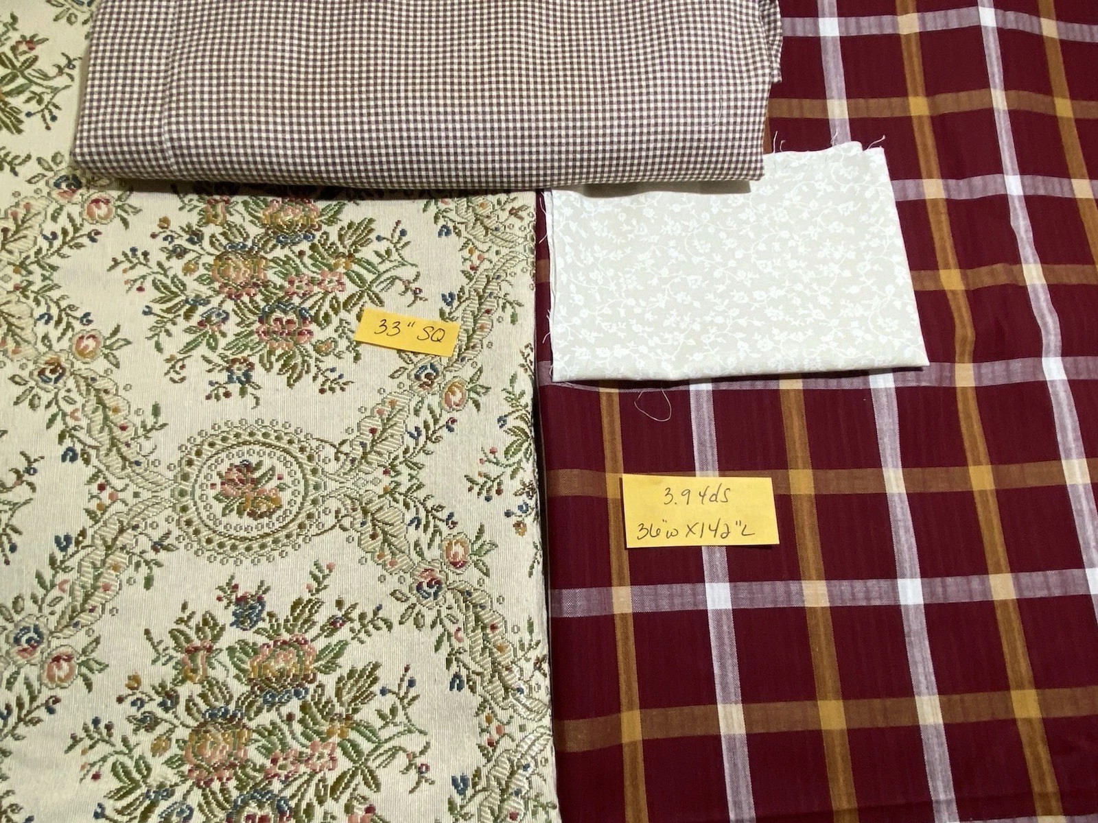 Vintage To Modern 11lb Lot Cotton Fabric Yards~Pieces~Panels Country Cottage