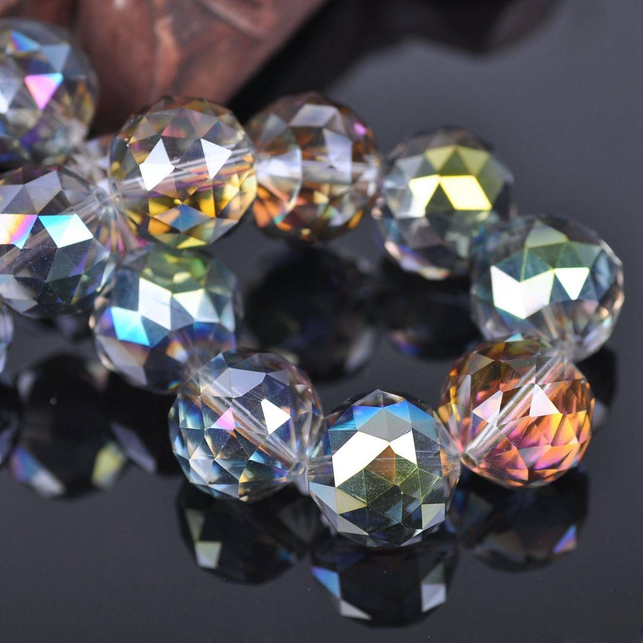 10pcs 20mm Big Round Faceted Crystal Glass Ball Loose Beads for Jewelry Making