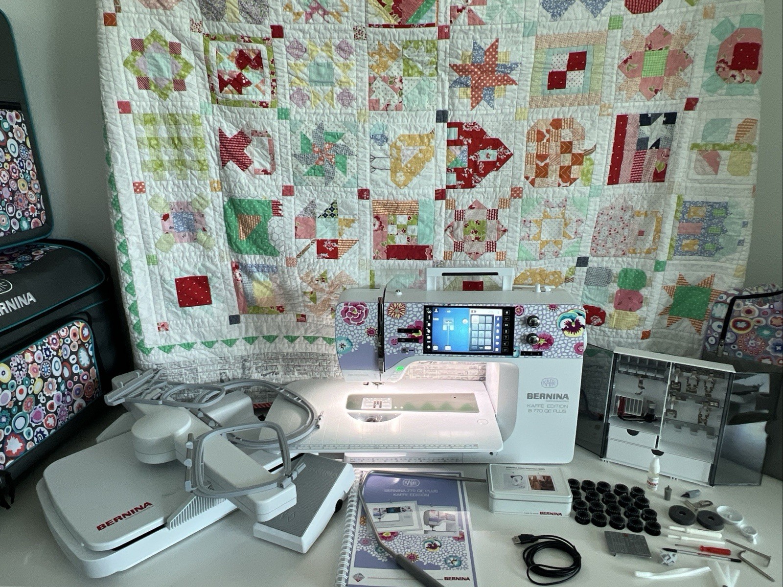 Bernina 770QE Plus Kaffe Sewing, Quilting, and Embroidery Machine with SDT Unit