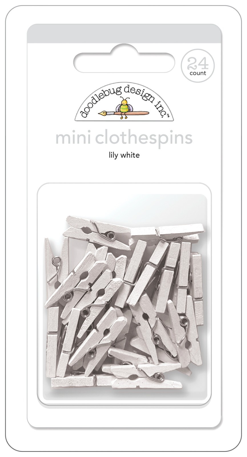 Doodlebug Mini Clothespins Add Dimension Projects Crafts Pendants Lily White