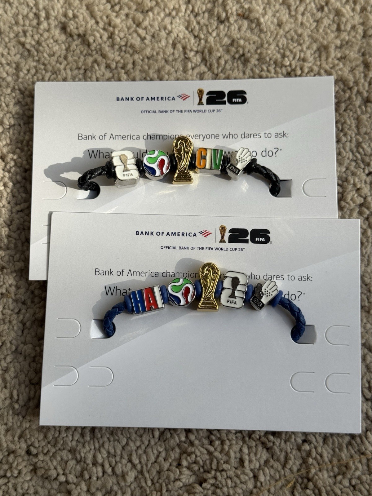 FIFA World Cup 26 Fan Band Charm Bracelets. Different assortments.
