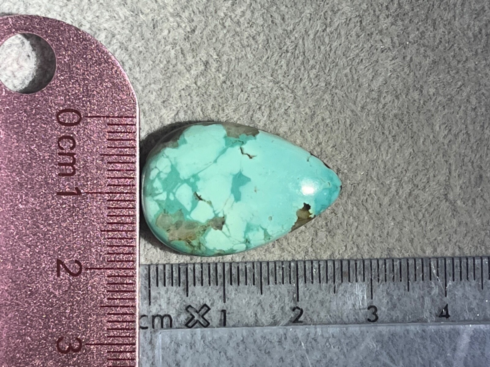 Blue Moon Turquoise 20.85 ctw Pear tear drop Cabochon. Tonopah, Nevada USA mined