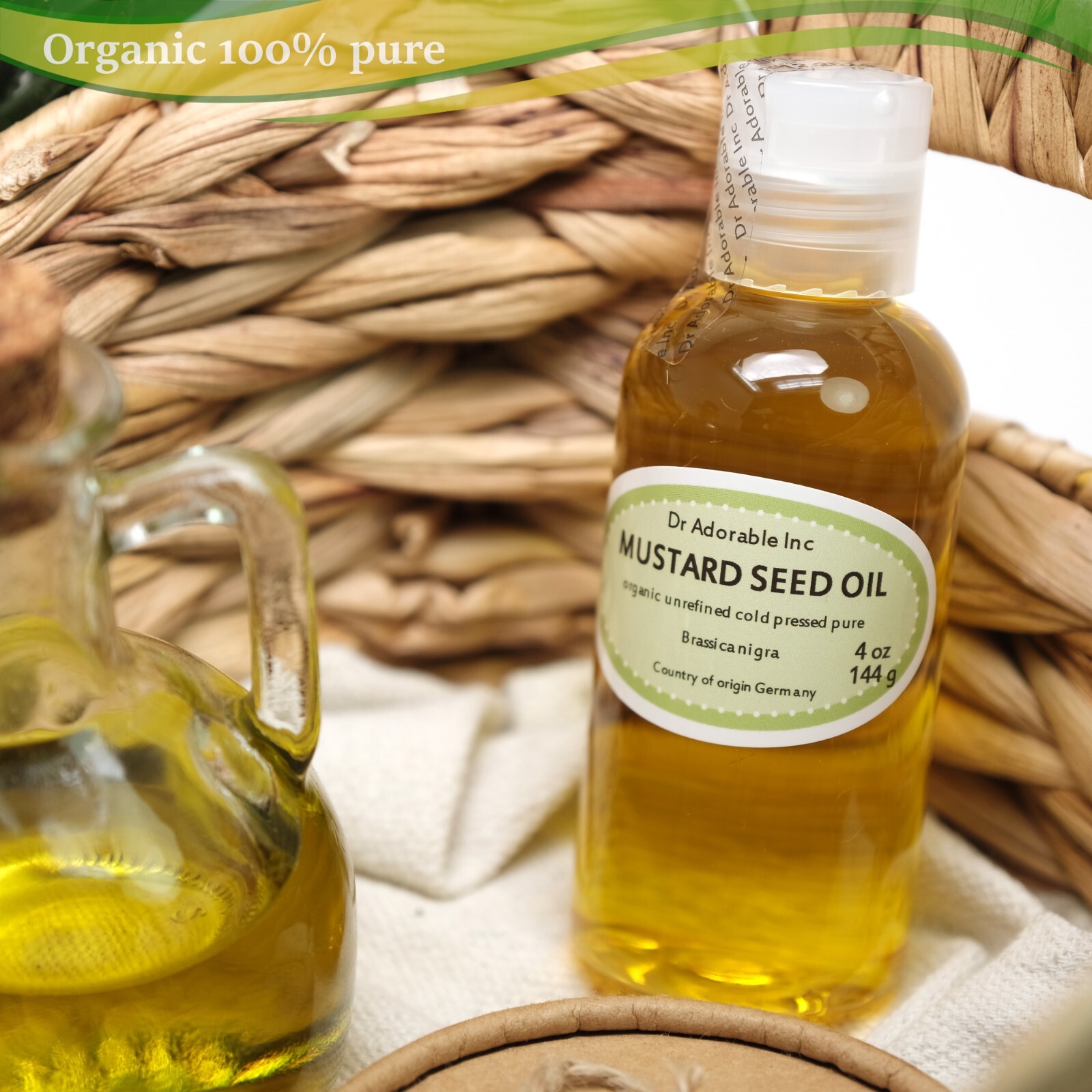 4 OZ MUSTARD SEED OIL 100% PURE COLD PRESSED ORGANIC