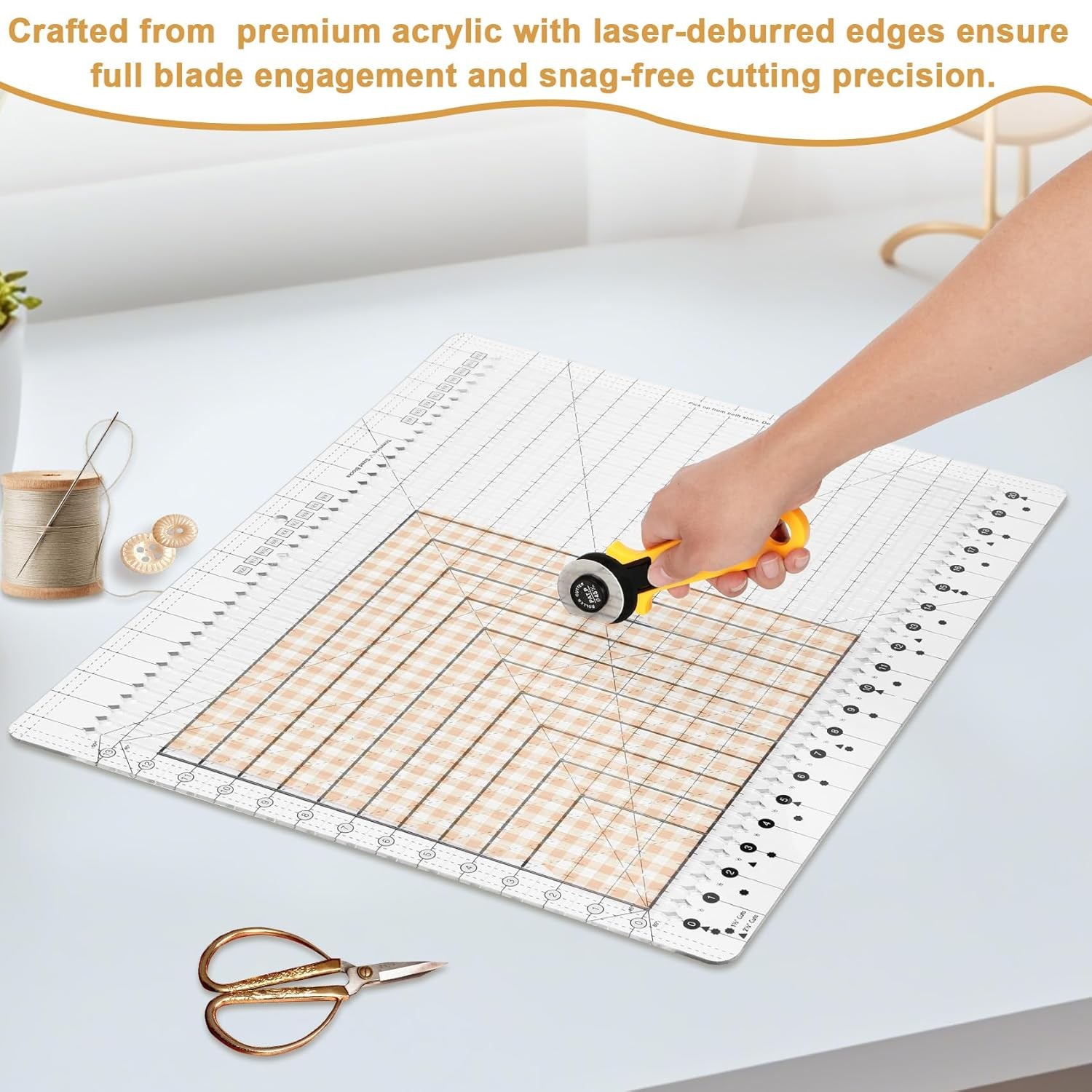 Upgrade Clear 17-3/4 “x 22” Extra Large Slotted Quilting Ruler Long Arm SewingXL
