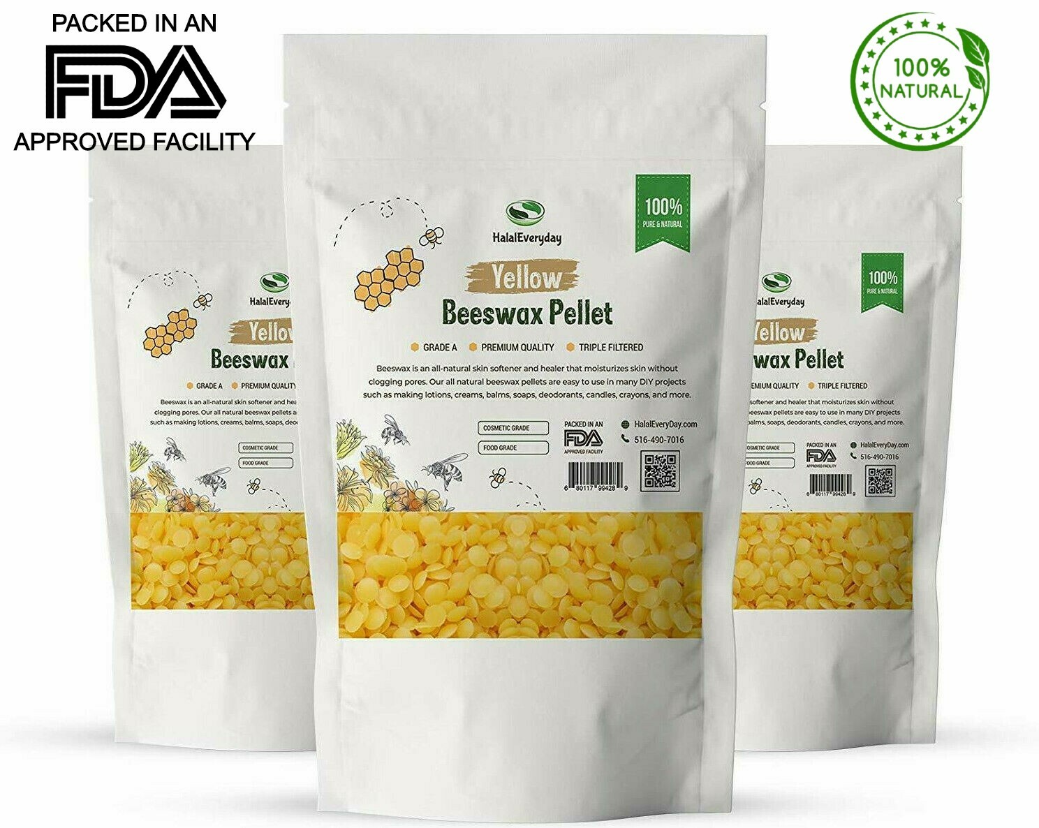 Beeswax Pellets White & Yellow 100% Pure Organic Pastilles Beads Bulk Wholesale
