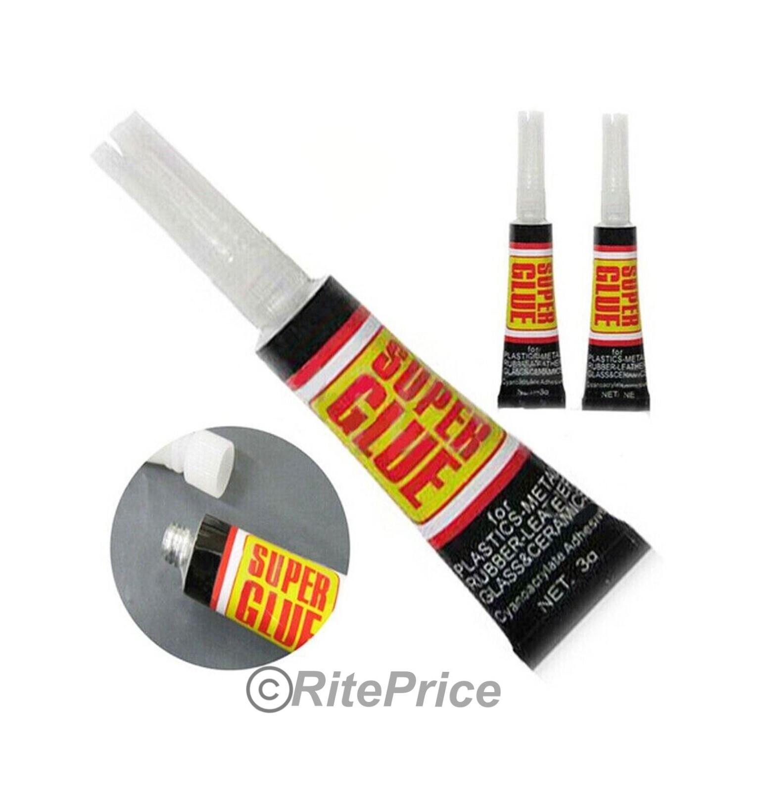 24 Pcs (3 Pack) Super Glue – ‘Cyanoacrylate Adhesive’ 3 Grams All Purpose Repair