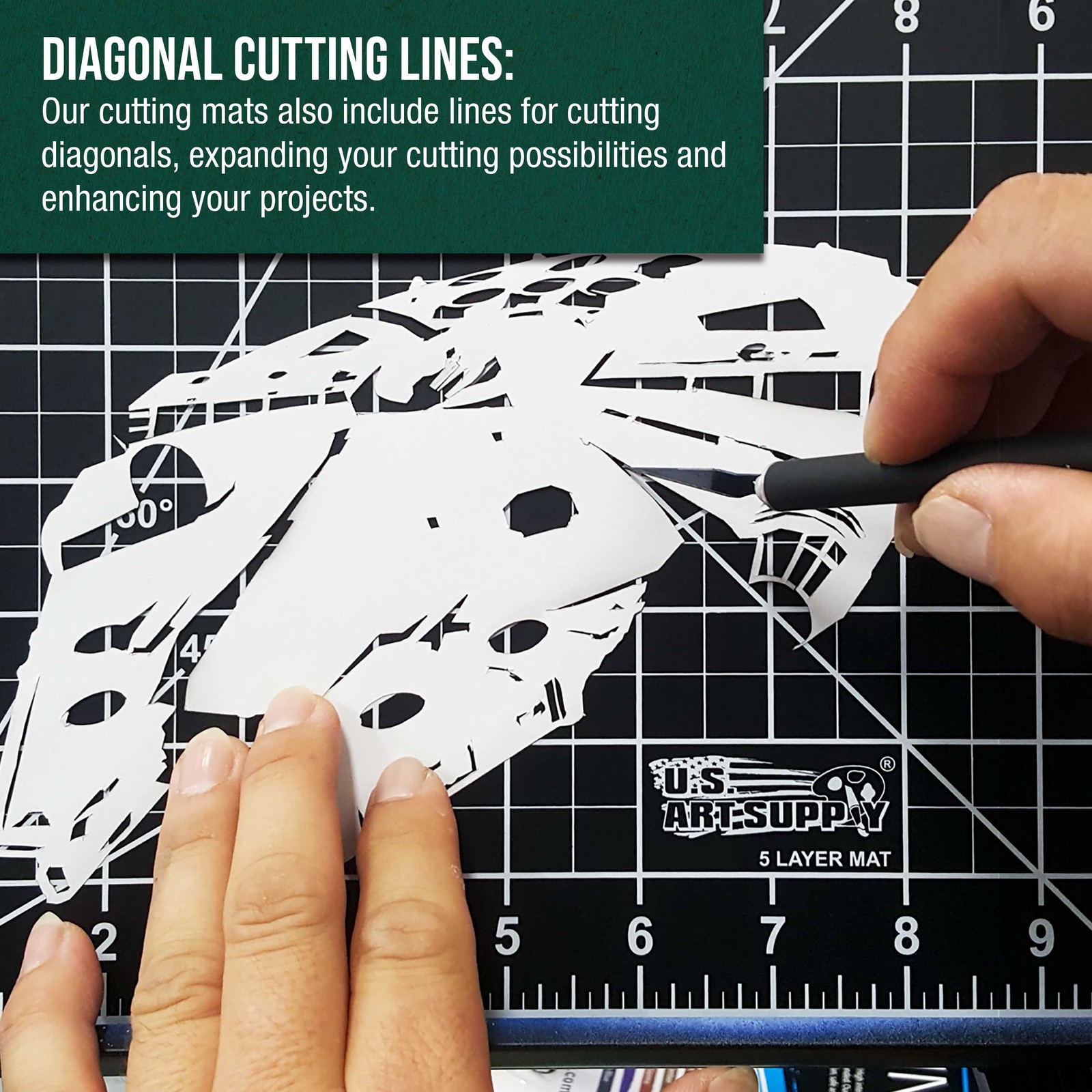 18″ x 24″ GREEN/BLACK Self Healing 5-Ply Double Sided Durable Cutting Mat