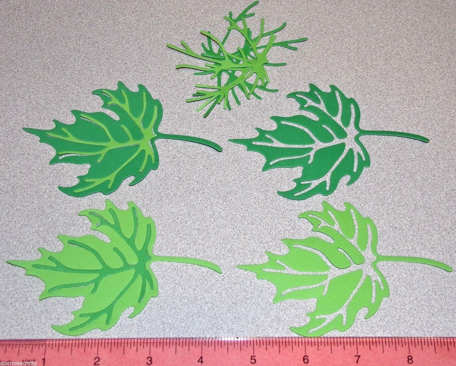 Leaf Die Cuts Maple Leaf & Oak Leaf 9 colors 2 designs 80pc Handmade Free Ship