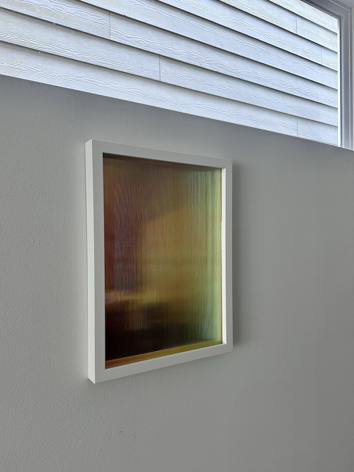 Original Wall Art – Iridescent Fluted Acrylic – Framed 12×16 Home Decor