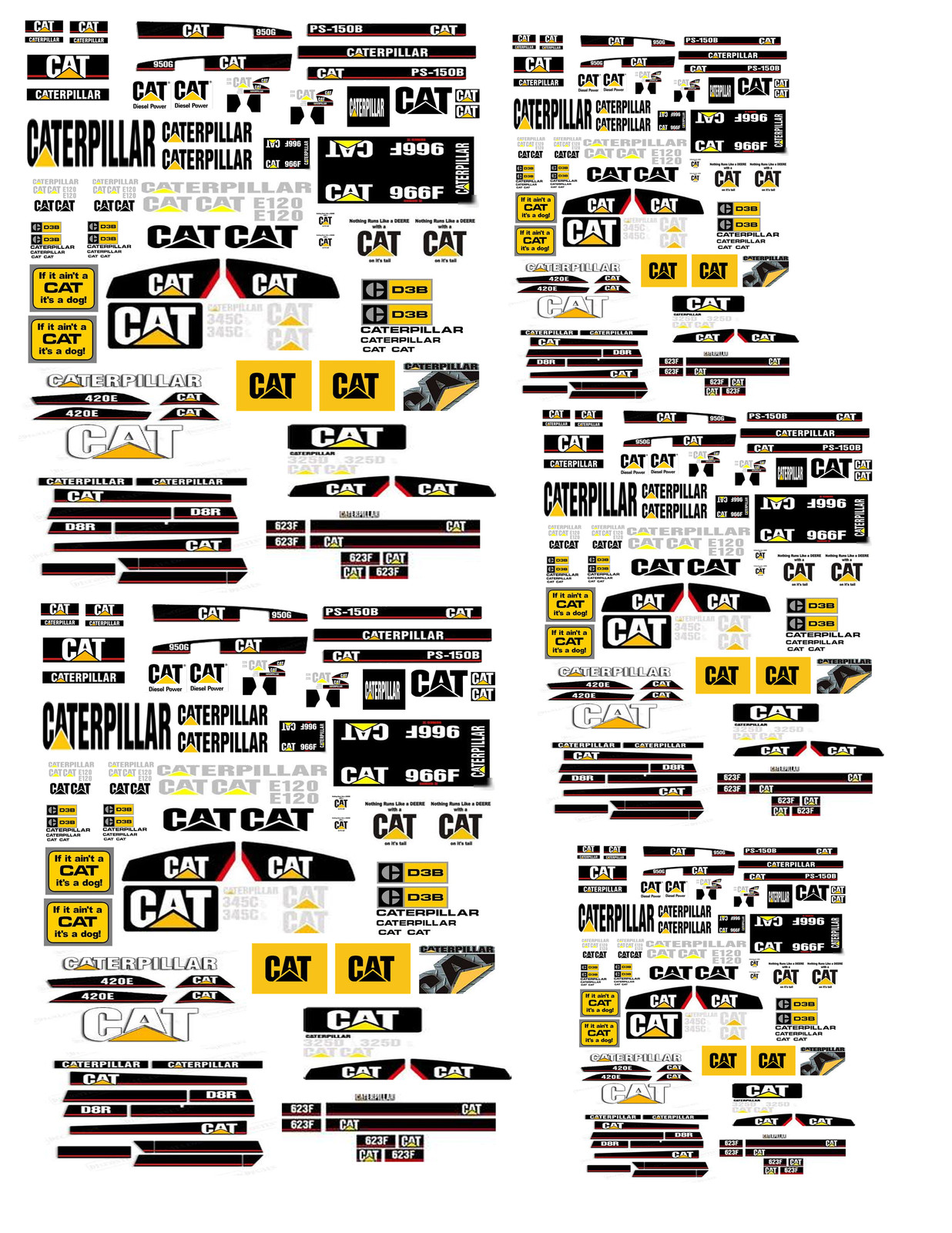 1:32 1:64 DECALS FOR DIECAST CATERPILLER FARM TRACTORS & DIORAMA
