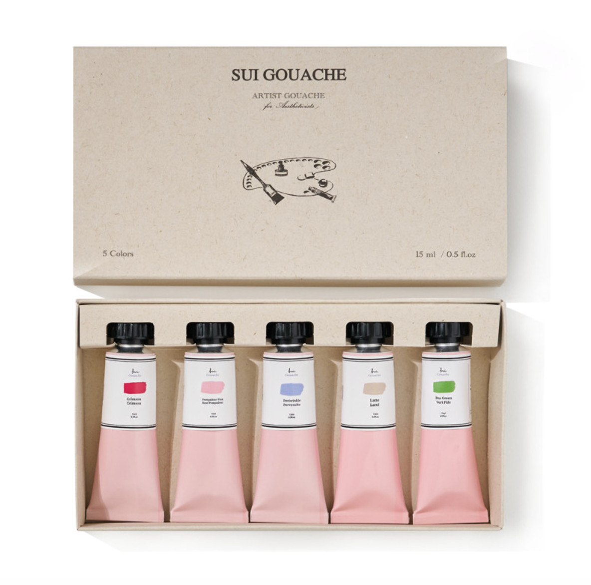 SUI Gouache 5 Colors 15ml Premium Korean Artist Paint High Pigment