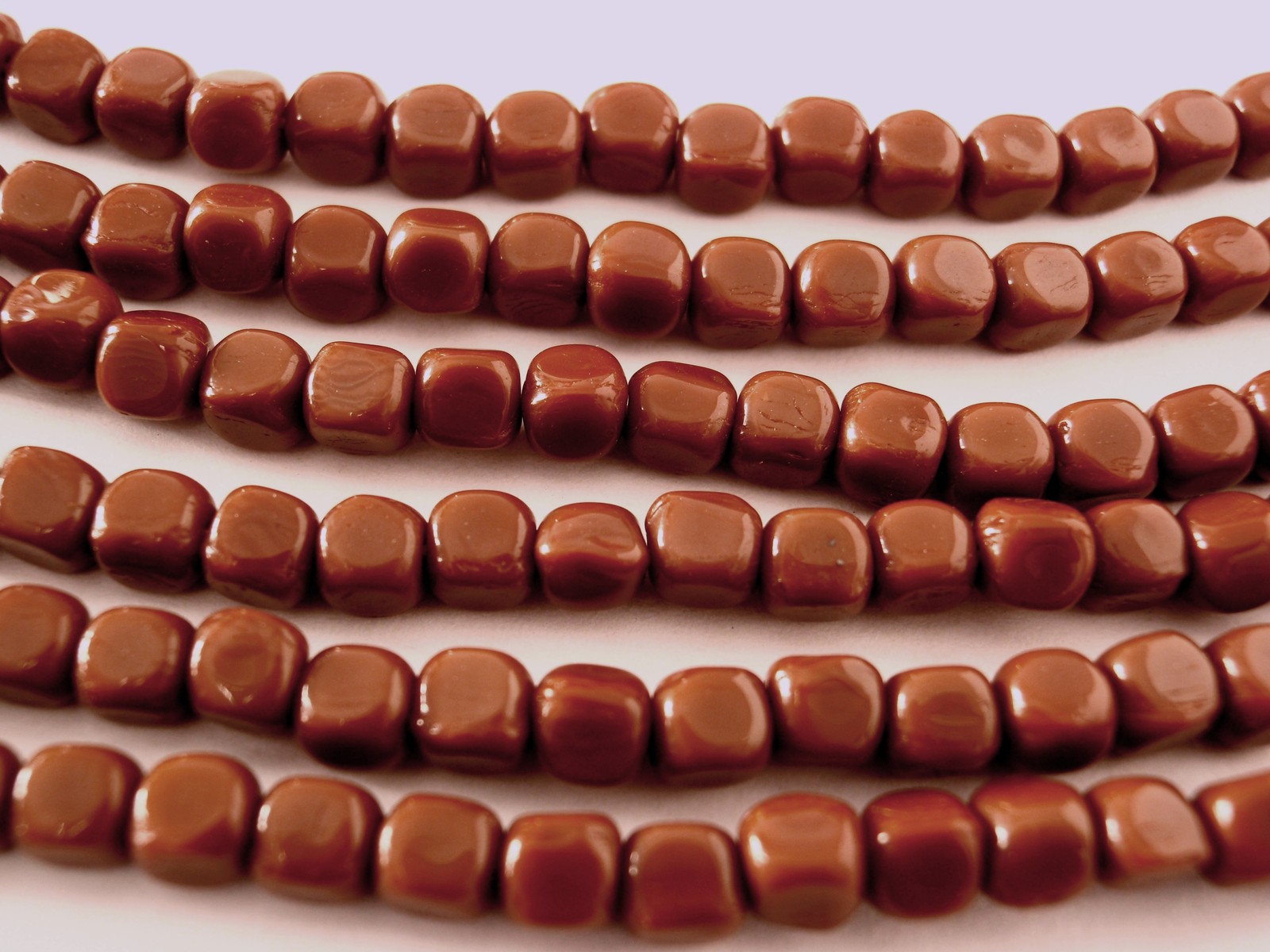50 4x4mm Czech Glass Cube Beads: Amber