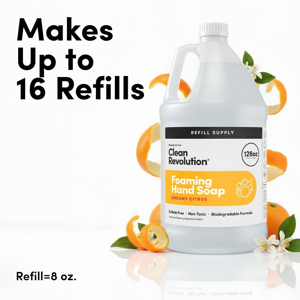 Clean Revolution Foaming Hand Soap 128 Fl Oz (Pack of 1), Dreamy Citrus