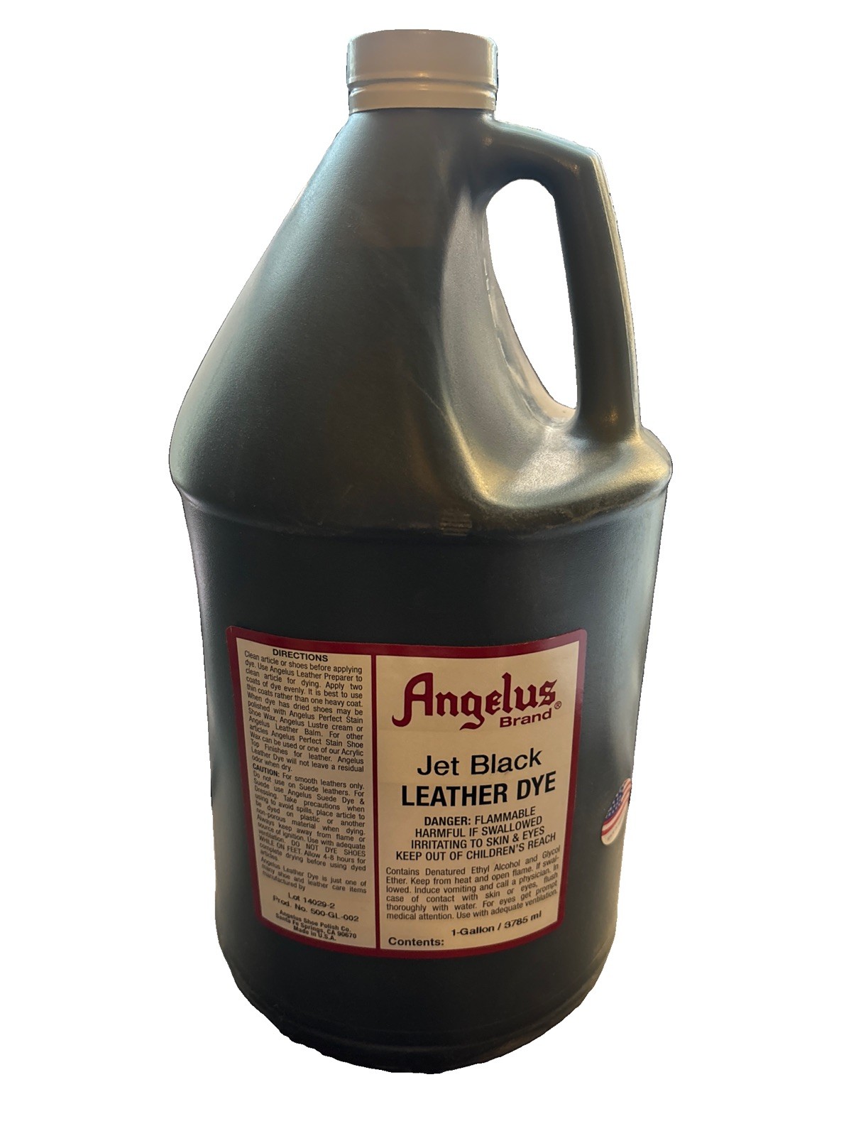 Angelus 1 Gallon Jet Black Leather Dye for Shoes-Boots-Belts-Coats-Crafts!