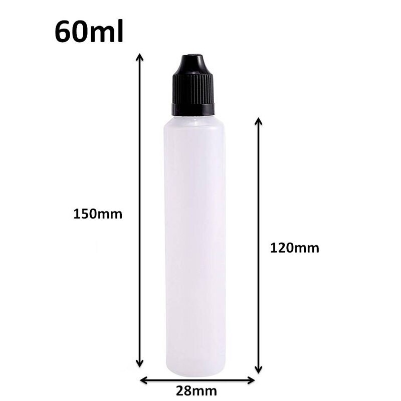 10-Piece Translucent Eyedrops Bottle, 30Ml/60Ml Glue Bottle, with 2 Mini Funnels