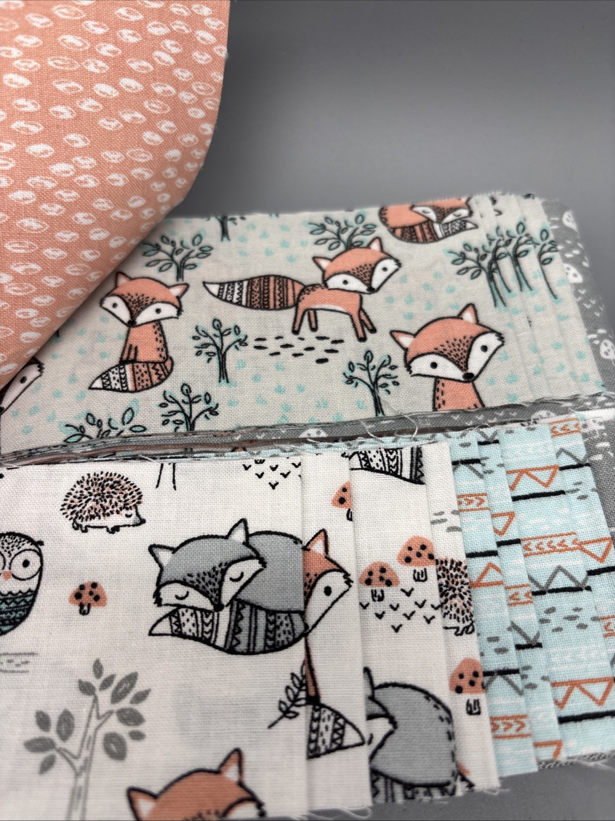 Villa Rosa Designs Taffy Quilt Kit 40” X 40” Owls And Foxes Mushrooms